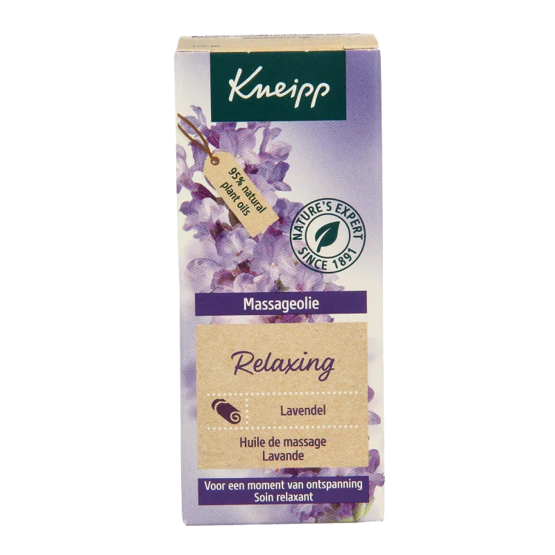 Kneipp Relaxing massageolie lavendel mini 20 Milliliter