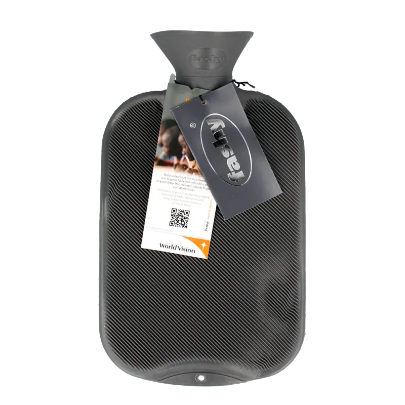Fashy Kruik warmwater zak antraciet enkele ribbel 2 Liter