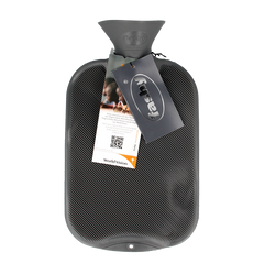 Fashy Kruik warmwater zak antraciet enkele ribbel 2 Liter