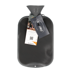 Fashy Kruik warmwater zak antraciet enkele ribbel 2.00 Liter