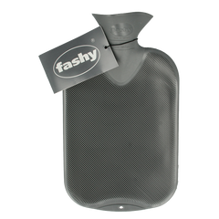 Fashy Kruik warmwater zak antraciet dubbele ribbel 2.00 Liter
