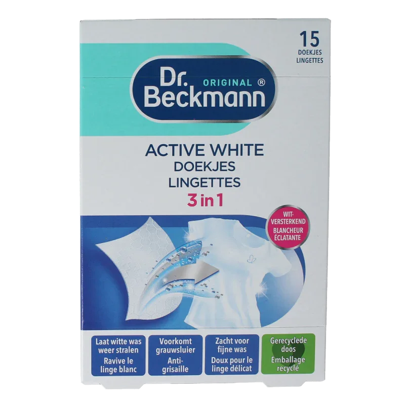 Dr.Beckmann Doekjes active white 15 Stuks