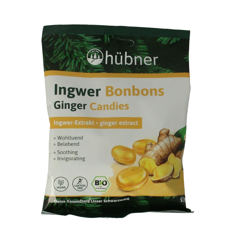 Hubner Gember bonbons bio 70 Gram