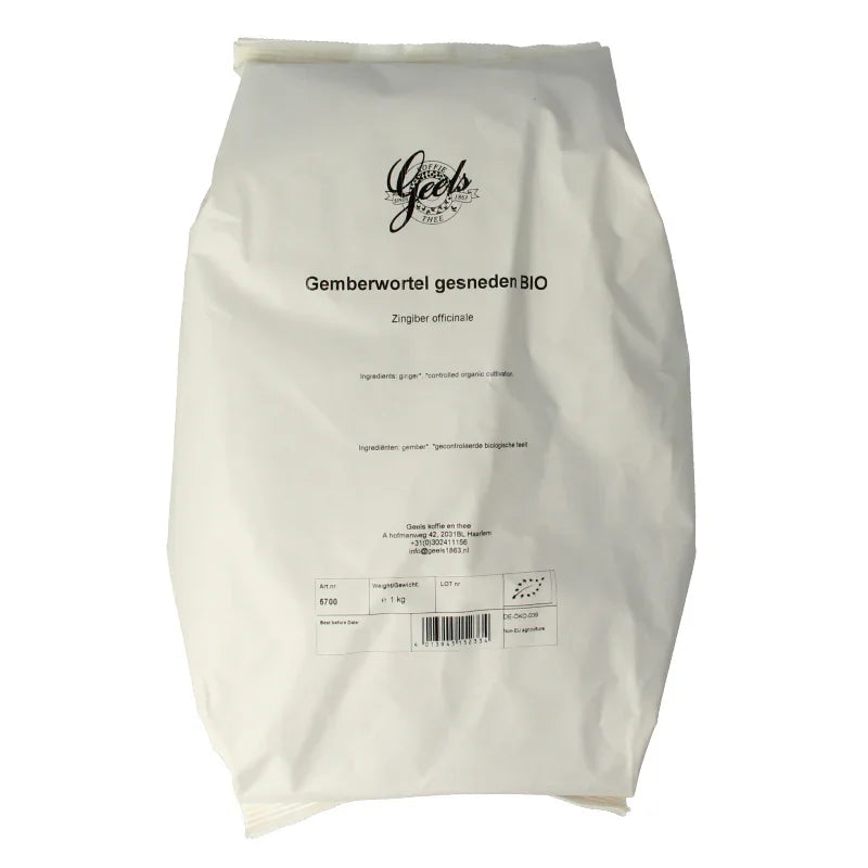 Geels Gemberwortel gesneden bio 1 Kilogram