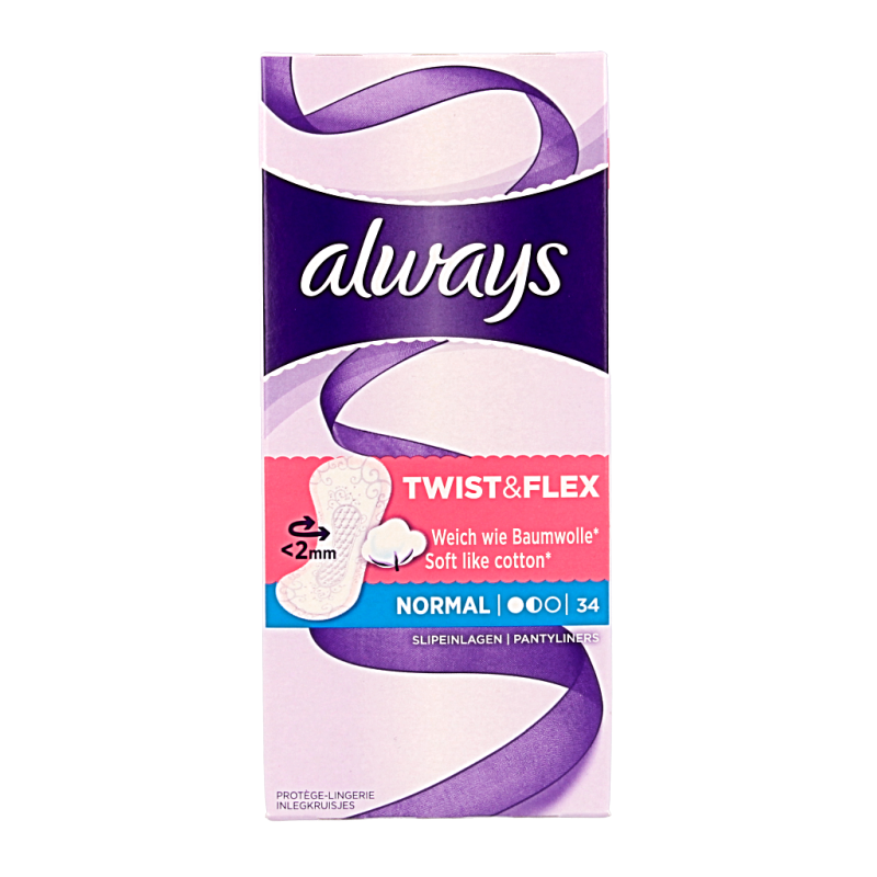 Always Dailies inlegkruisjes normaal 34 Stuks