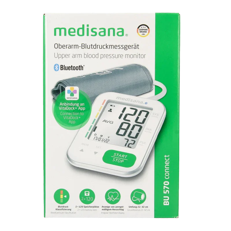 Medisana Bloeddrukmeter BU 570 connect bovenarm wit 1 Stuks