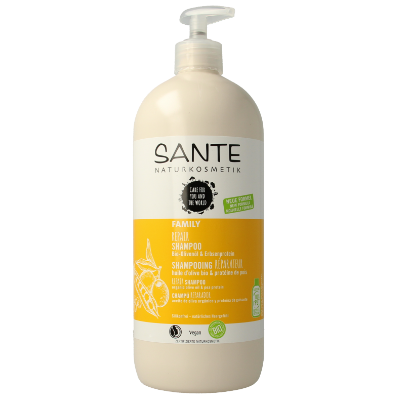Sante Family shampoo repair olijf & erwten proteine 950 Milliliter