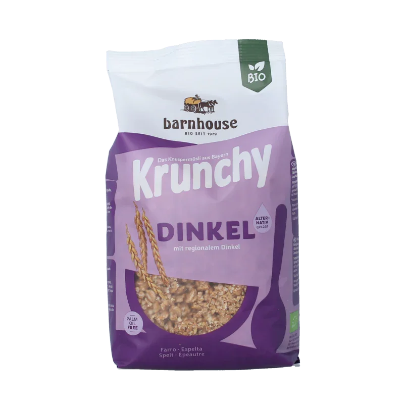 Barnhouse Krunchy pur spelt suikervrij bio 375 Gram