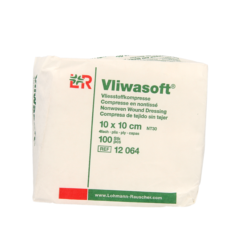 Vliwasoft Vlieskompres 10 x 10cm 4-laags 100 Stuks