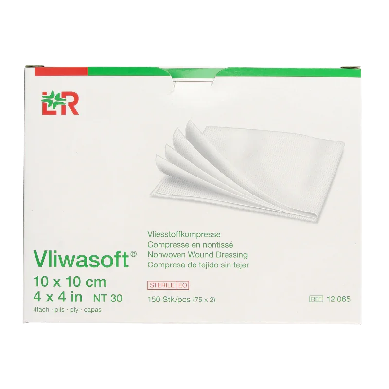Vliwasoft Vlieskompres 10 x 10cm 4-laags 75 x 2 stuks 150 Stuks