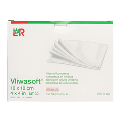 Vliwasoft Vlieskompres 10 x 10cm 4-laags 75 x 2 stuks 150 Stuks