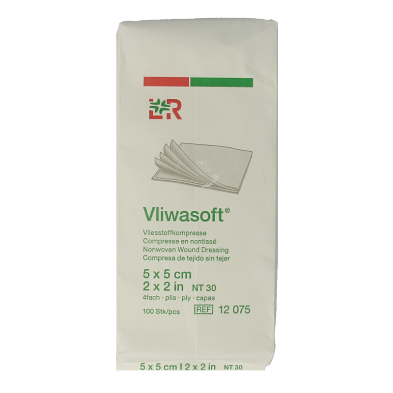 Vliwasoft Vlieskompres 5 x 5cm 4-laags 100 Stuks