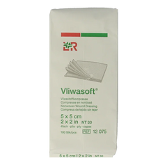 Vliwasoft Vlieskompres 5 x 5cm 4-laags 100 Stuks