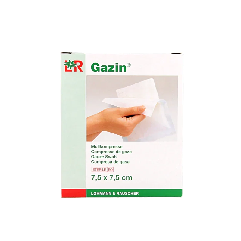 Gazin Gaaskompres 7.5 x 7.5 steriel 5 x 2 10 Stuks