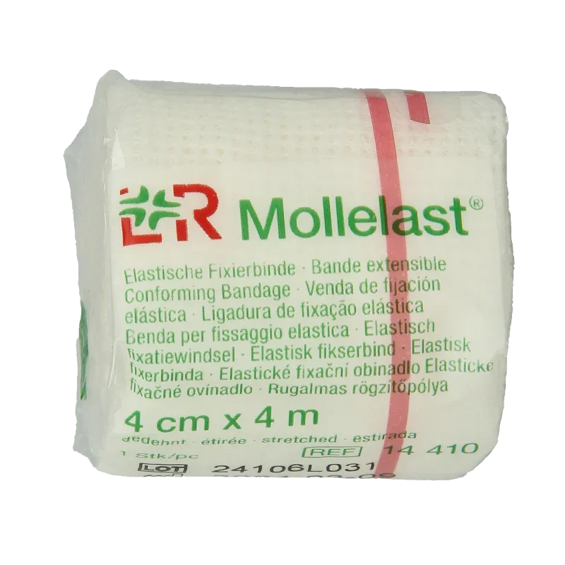 Mollelast Elastisch hydrofiel windsel 4m x 4cm 1.00 Stuks