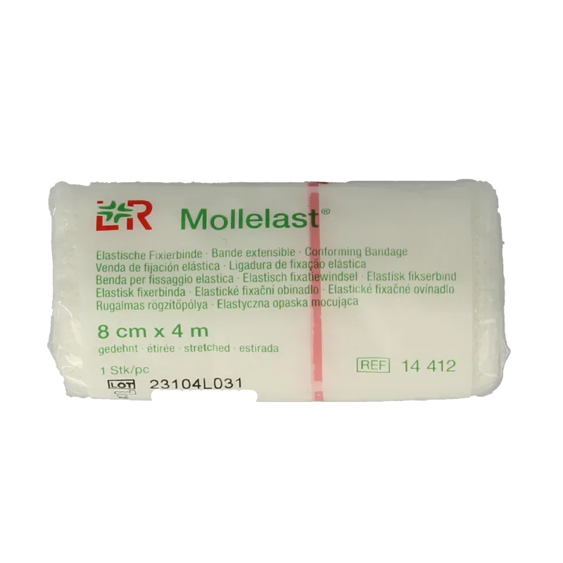 Mollelast Elastisch hydrofiel windsel 4m x 8cm 1 Stuks