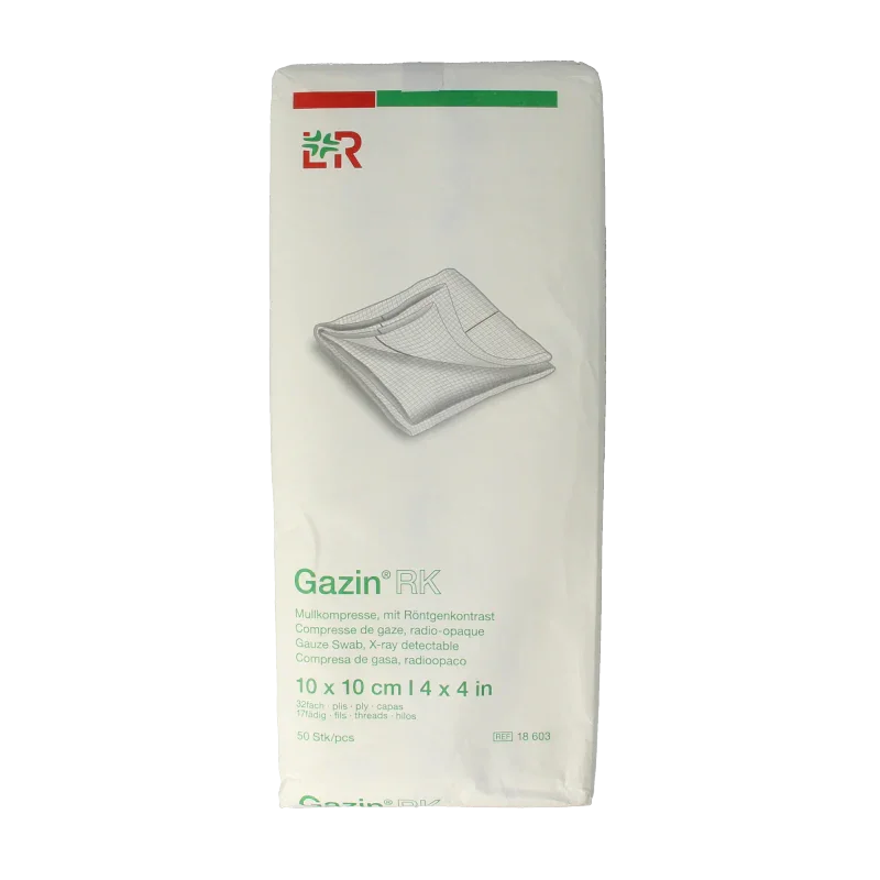 Gazin Gaaskompres 10 x 10 niet steriel 17draads 32L 50 Stuks