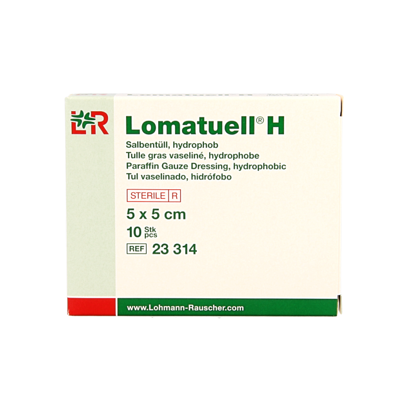 Lomatuell H gaasverband 5cm x 5cm 10 Stuks