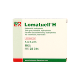 Lomatuell H gaasverband 5cm x 5cm 10.00 Stuks
