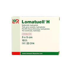 Lomatuell H gaasverband 5cm x 5cm 10 Stuks