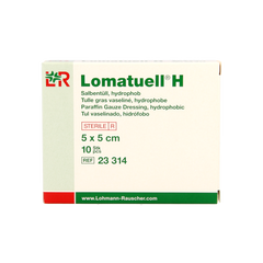 Lomatuell H gaasverband 5cm x 5cm 10.00 Stuks