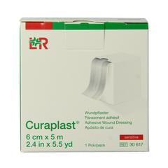 Curaplast Sensitive wondpleister 5m x 6cm 1 Rol