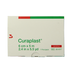 Curaplast Sensitive wondpleister 5m x 6cm 1 Rol