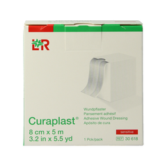 Curaplast Sensitive wondpleister 5m x 8cm 1 Rol