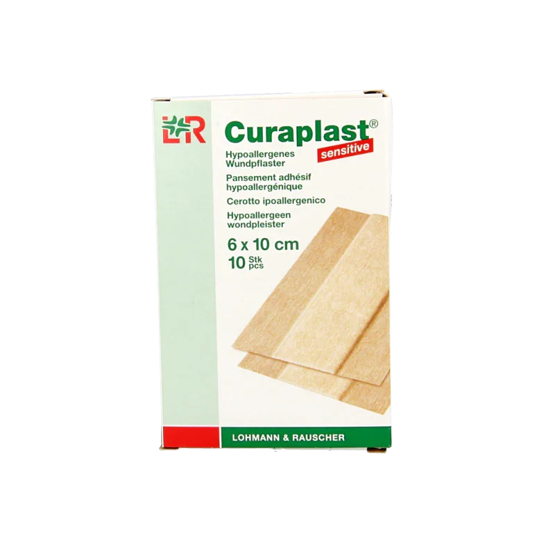 Curaplast Sensitive wondpleister 10cm x 6cm 10 Stuks
