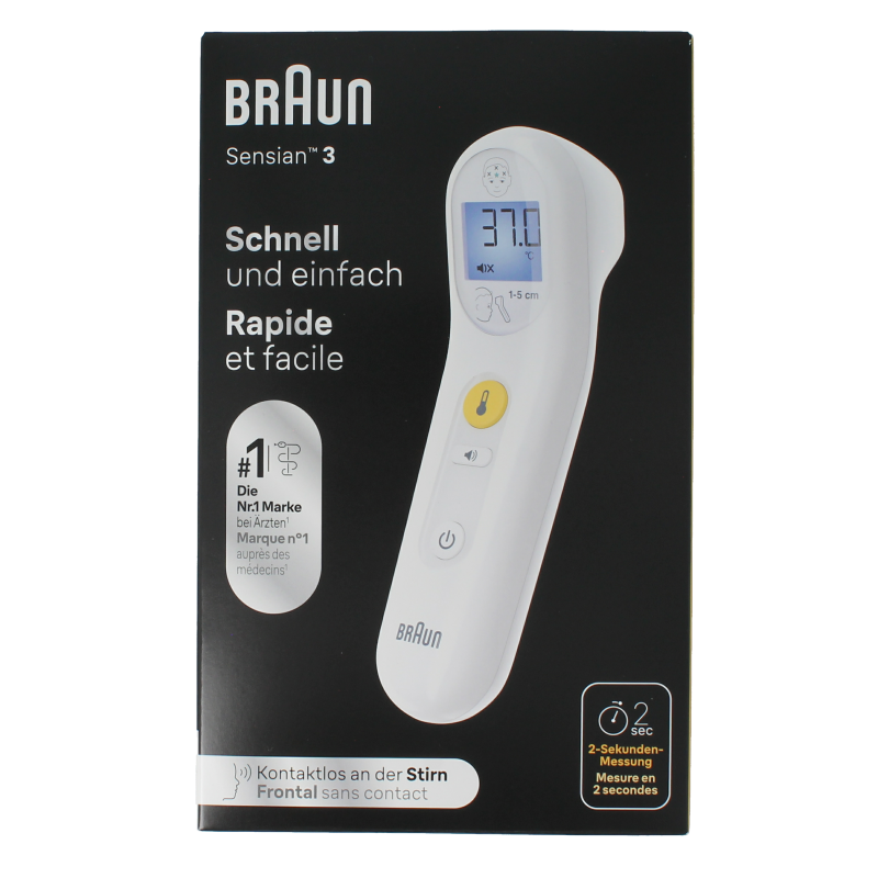 Braun Voorhoofdthermometer Sensian 3 BNT050 1 Stuks
