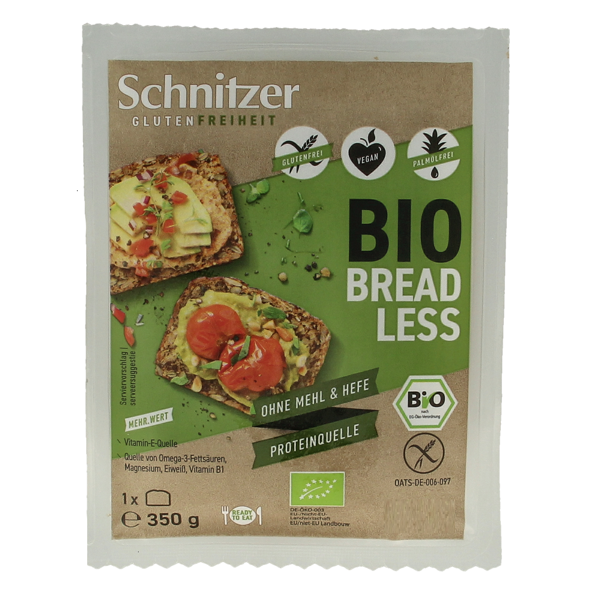 Schnitzer Breadless brood glutenvrij bio 350.00 Gram
