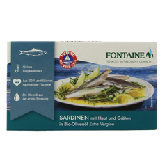 Fontaine Sardines met huid en graat 120 Gram