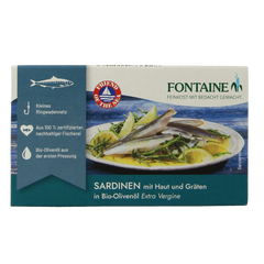 Fontaine Sardines met huid en graat 120.00 Gram