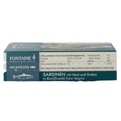 Fontaine Sardines met huid en graat 120 Gram