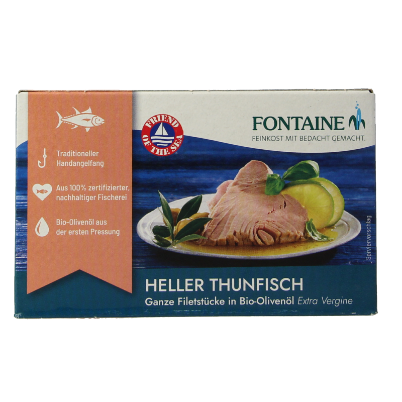 Fontaine Tonijnfilet in olijfolie bio 120 Gram