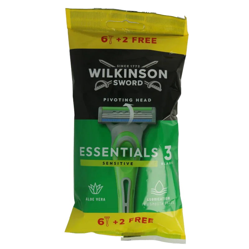 Wilkinson Essential sensitive 6+2 disposable 8 Stuks