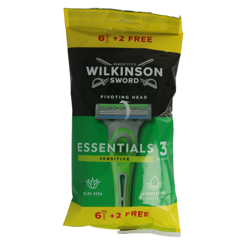 Wilkinson Essential sensitive 6+2 disposable 8 Stuks