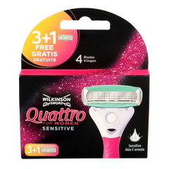 Wilkinson Quattro woman sensitive mesjes 3 + 1 4 Stuks
