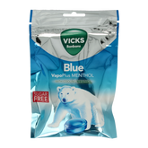 Vicks Blue menthol suikervrij bag 72 Gram