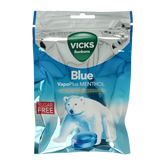 Vicks Blue menthol suikervrij bag 72 Gram