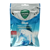 Vicks Blue menthol suikervrij bag 72.00 Gram
