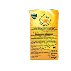 Vicks Citroen menthol suikervrij 40 Gram