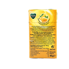 Vicks Citroen menthol suikervrij 40 Gram