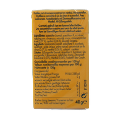 Vicks Citroen menthol suikervrij 40 Gram