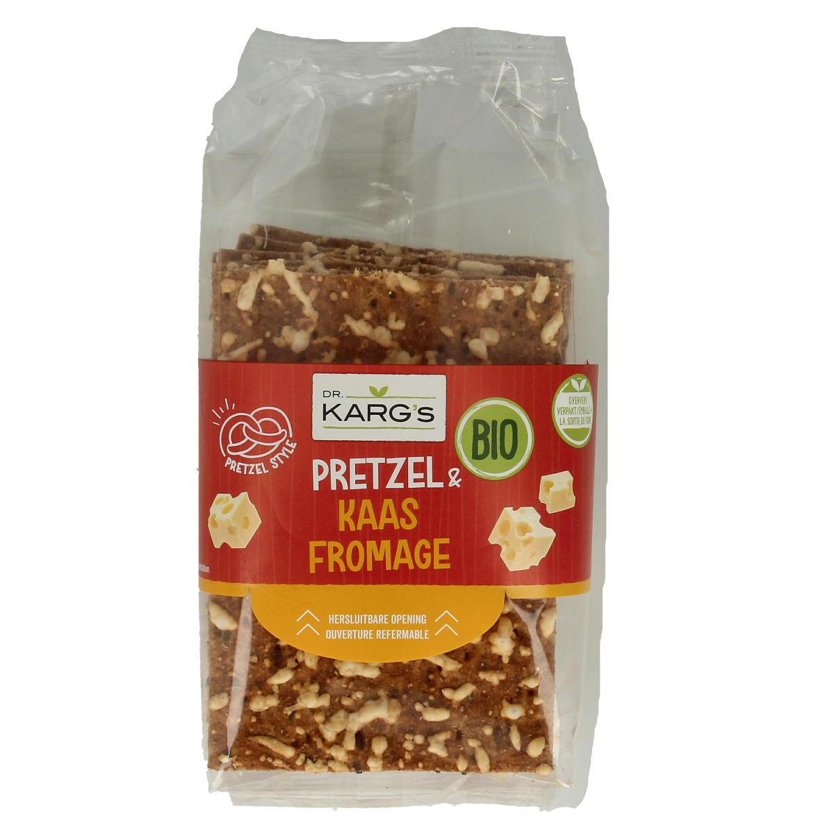 Dr. Karg's Crackers pretzel kaas bio 160.00 Gram