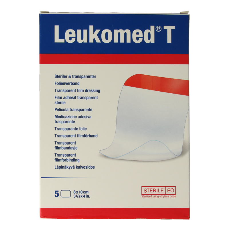 Leukomed Transparant wondverband T 8.0 x 10cm steriel 5 Stuks