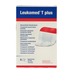 Leukomed Transparant wondverband T plus 5cm x 7.2cm 5 Stuks