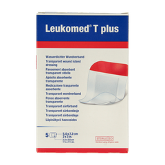 Leukomed Transparant wondverband T plus 5cm x 7.2cm 5.00 Stuks