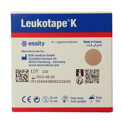 Leukotape K elastische tape 5m x 5cm huidkleur 1 Stuks