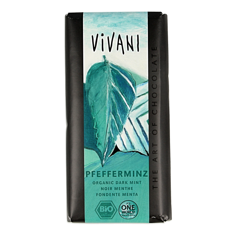 Vivani Chocolade puur met pepermunt bio 100 Gram
